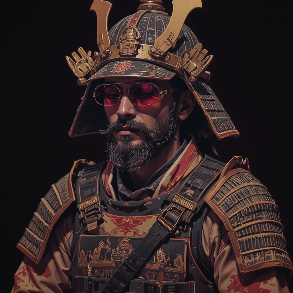 a_rude_ma_with_beard_and_mirrored-colored_sunglasses_wearing_detailed_traditional_samurai_armor_mar_tsb4huyzks7x7ix1f81i_3