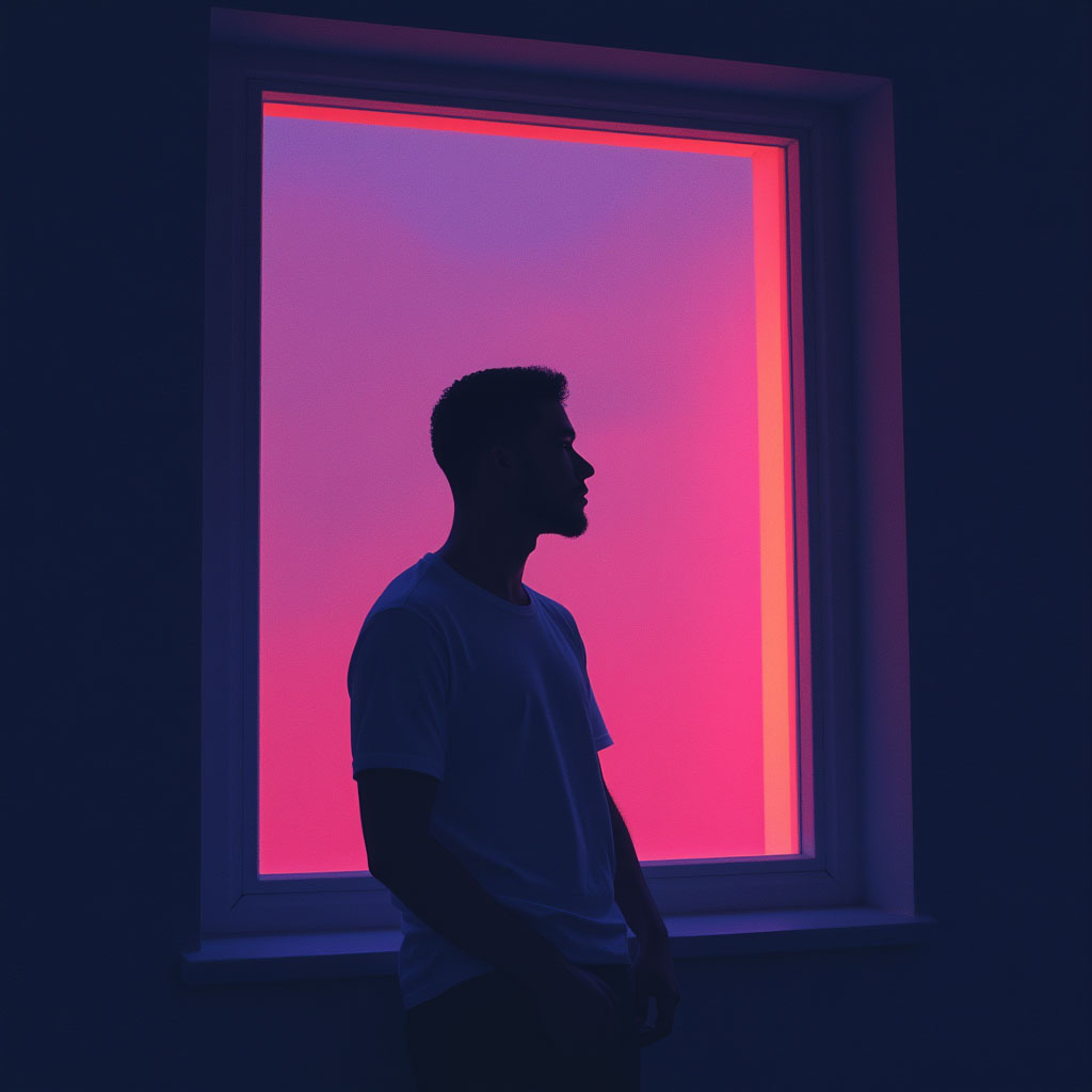 a_silhouette_of_a_man_is_seen_through_a_window_with_a_rave_neon_glow_the_man_is_standing_and_lookin_lr1hsdaai88p8d52t8iy_2