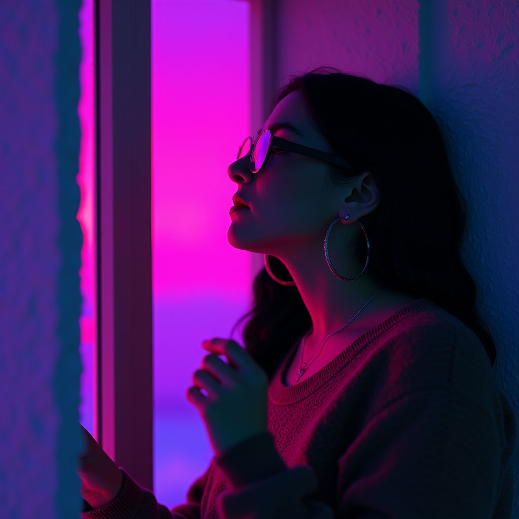 a_silhouette_of_a_woman_is_seen_through_a_window_with_a_rave_neon_glow_the_woman_is_standing_and_lo_w8a7d2tt8ylk4y172yp5_0