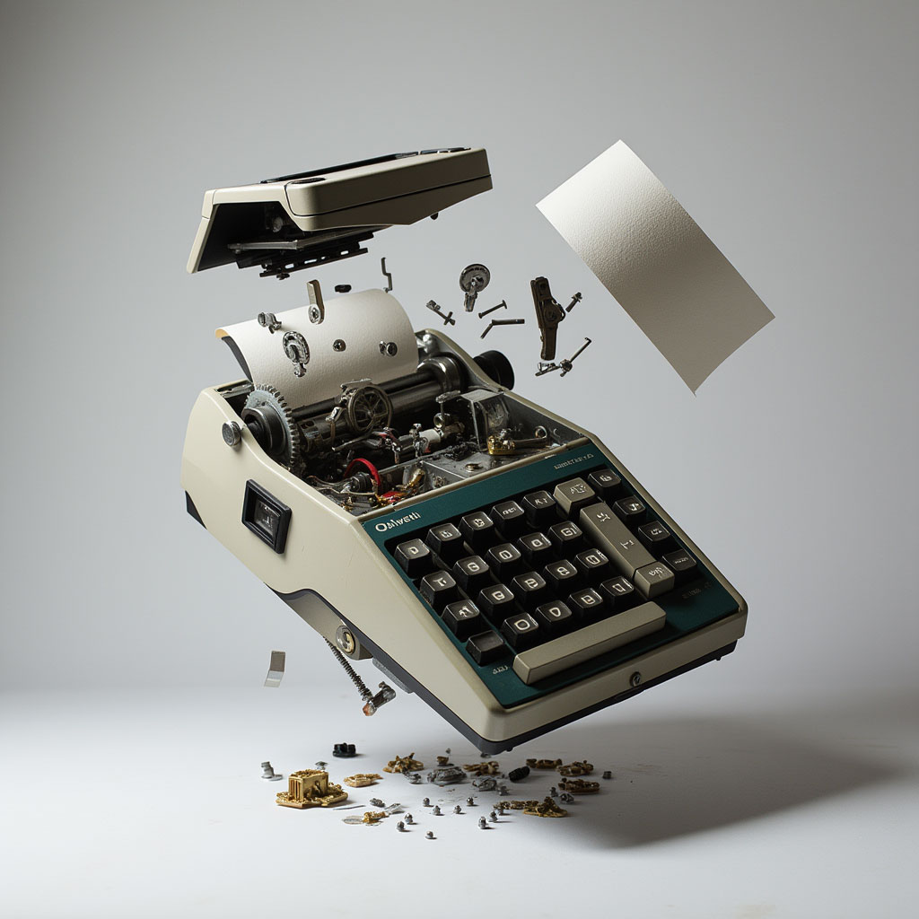 the_image_depicts_a_composition_of_parts_of_a_vintage_olivetti_calculator_which_appears_disassemble_4kulexy79hewkkzfaogl_0